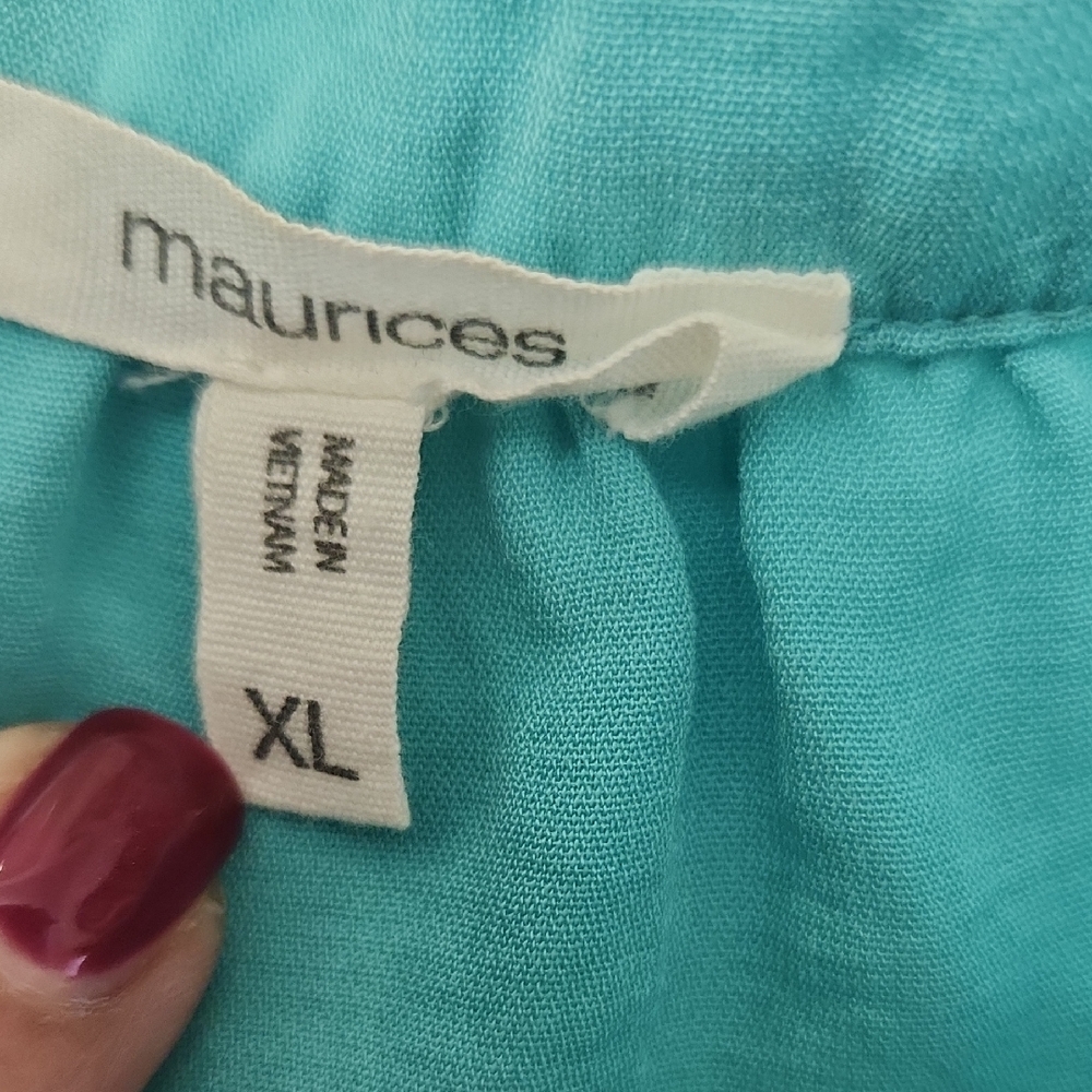 Maurices Atwood Flutter Sleeve Teal Blouse - Picture 9 of 11